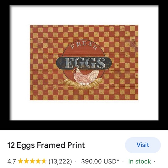 Vintage Hen on Nest FRESH EGGS Farmhouse Print Susan Clickner Signed - Picture 5 of 7